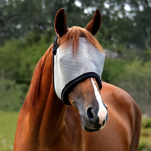 Duramask Horse Fly Mask Without Ears - 7VY6 - Foal/Pony - Grey with Black - 1