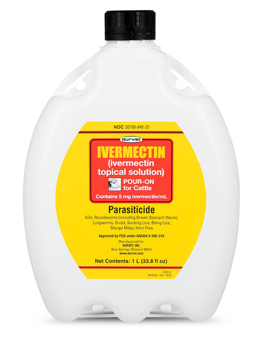 Durvet Ivermectin Pour - On Wormer - 7VV4 - 1 liter - 1