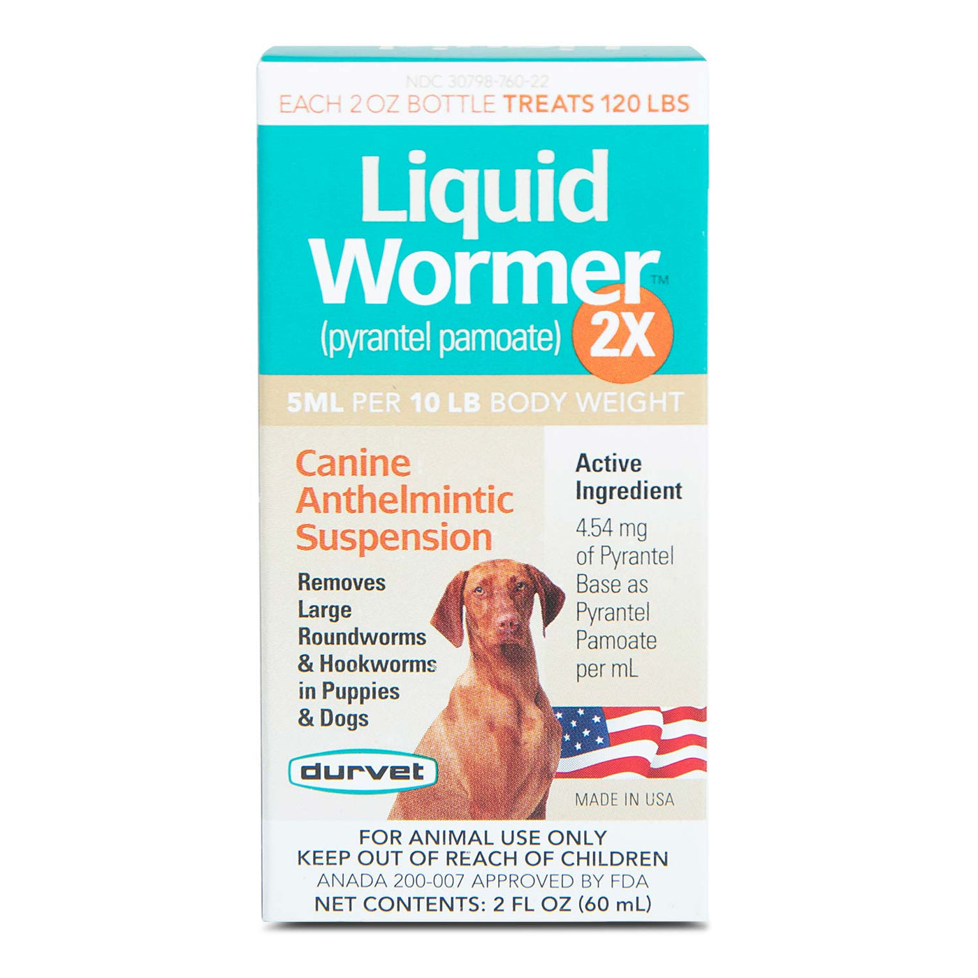 Durvet Liquid Wormer 2X Canine Anthelmintic Suspension — Jeffers