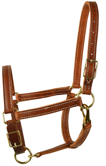 Perri's Value Leather Horse Halter, Chestnut - Horse  