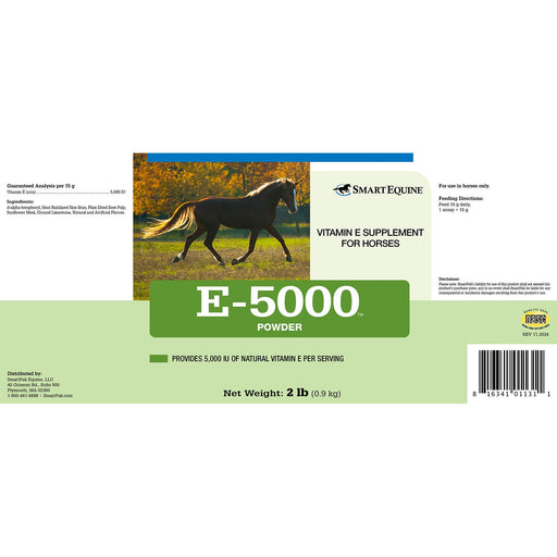 E - 5000, Vitamin E Supplement for Horses, Powder - SMA9 - 2 lbs - 60 Day Supply - 2