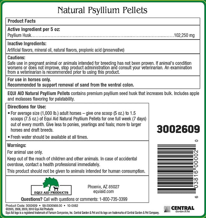 Equi-Aid Natural Psyllium Fiber Pellets - 10 lb Equi-Aid / Natural Psyllium Fiber Pellets  