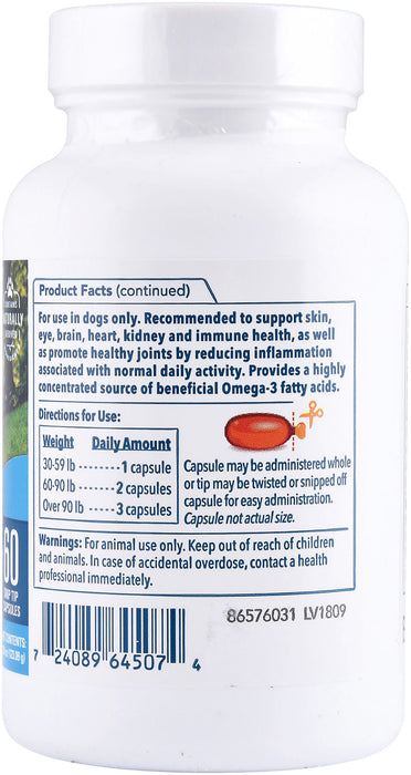 Free Form Omega-3 Fish Oil Capsules, Med & Large Dogs - 60 Count  