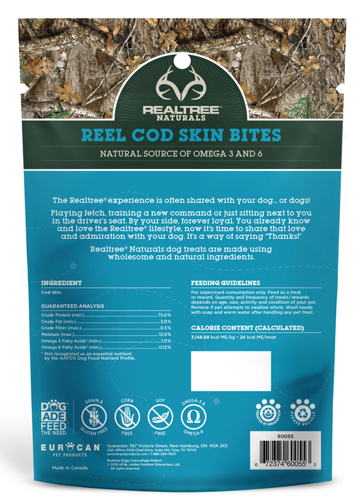 Reel Cod Skin Bites RealTree Naturals, 10 oz  -   