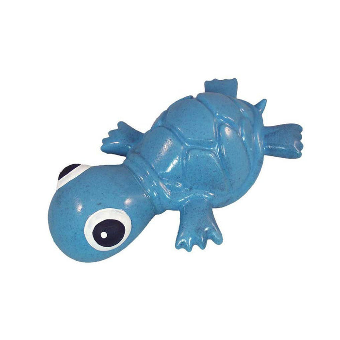 Ecolast Rubber Floating Hippo / Turtle Dog Toys, 1 ct - CD2BT - Turtle - Medium - Blue - 8