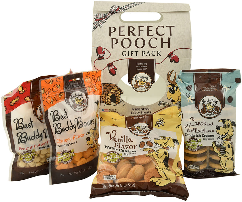 Perfect Pooch Assorted Holiday Dog Cookies Gift Pack by Exclusively Dog -   