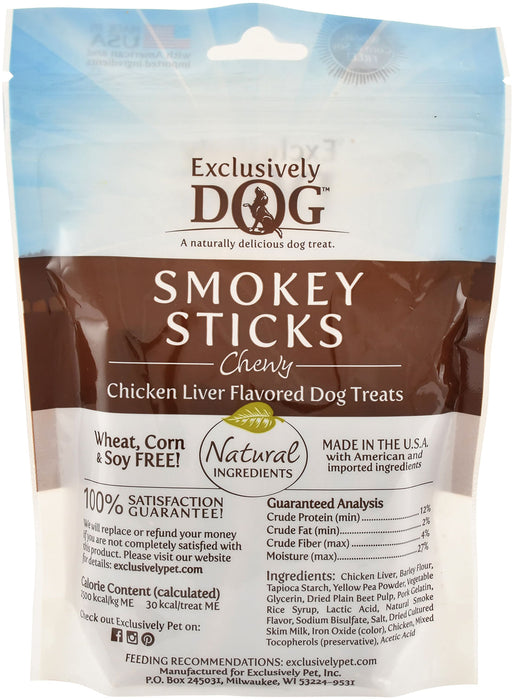 Smokey Sticks Chewy Chicken Liver Flavor Dog Treats -   