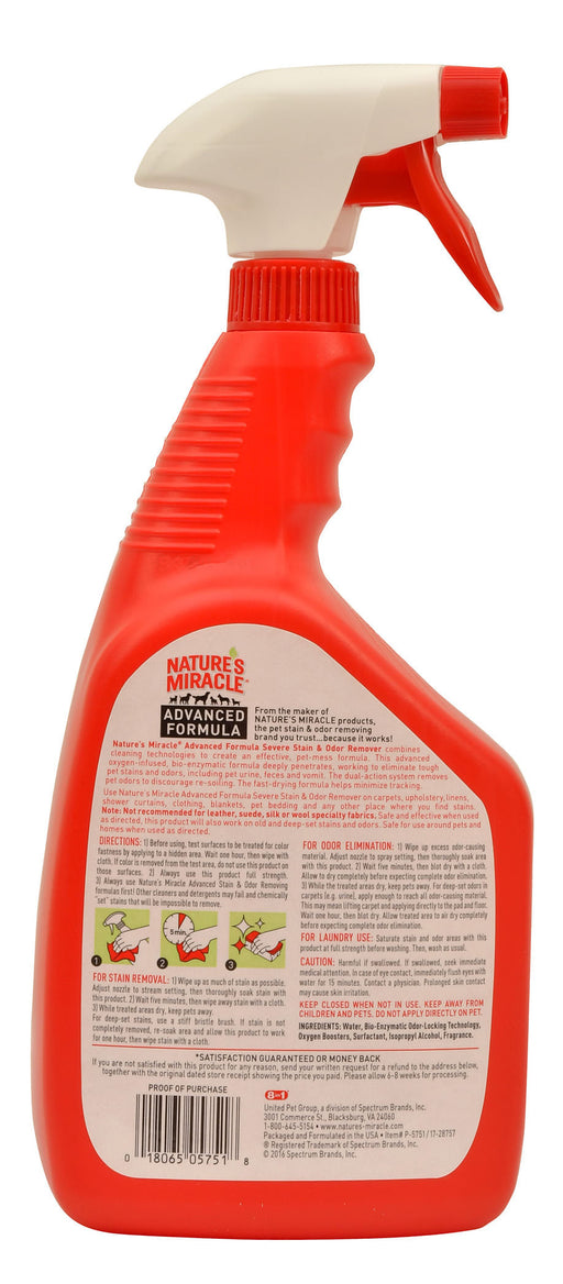 Nature's Miracle Advanced Severe Stain & Odor Remover, 32 oz - Nature's Miracle Advanced Stain & Odor Remover, 32 oz  