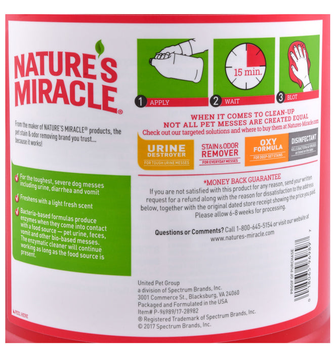 Nature's Miracle Advanced Severe Stain & Odor Remover, 32 oz - Nature's Miracle Advanced Stain & Odor Remover, Gallon  