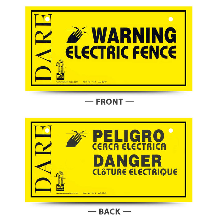 Electric Fence Warning Signs, Pack of 3 - D4E2 - 2