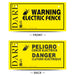Electric Fence Warning Signs, Pack of 3 - D4E2 - 2