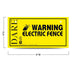Electric Fence Warning Signs, Pack of 3 - D4E2 - 3