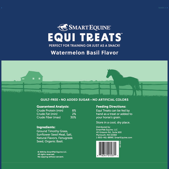 Equi Treats Bite - Sized Pellets for Horses & Ponies - SMACJ - 4 lb - Watermelon Basil - 29
