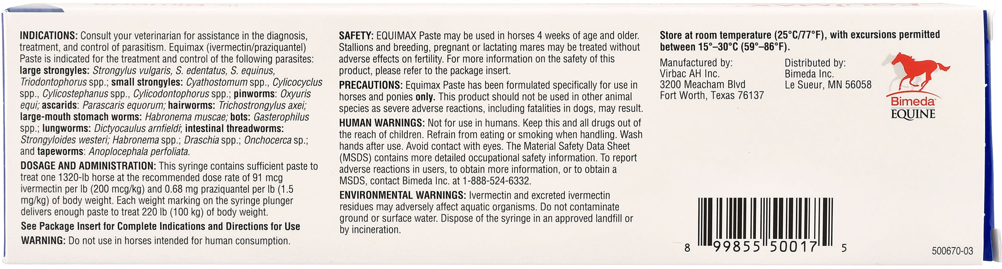 Equimax Horse Wormer Paste, Apple Flavored - Jeffers - Horse Supplies > Horse Supplies