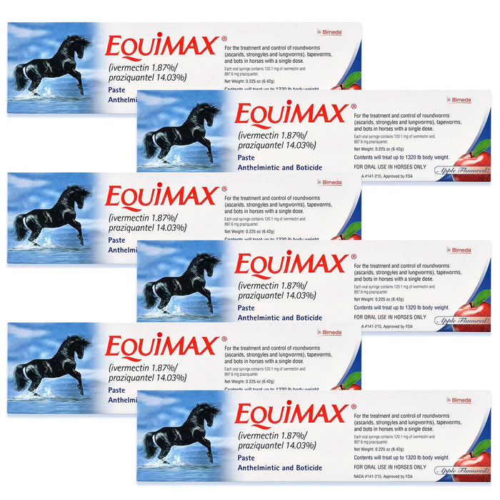 Equimax Horse Wormer Paste, Apple Flavored - N2E4-6 - 6 Pack - 5