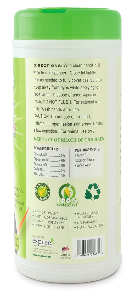 Espree Flea & Tick Repellent Wipes - Jeffers - Animal Health & Wellness > Flea & Tick Control