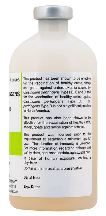 Essential 3 + T Vaccine for Cattle, Sheep, & Goat - C8TD - 50 Dose Vial - 5