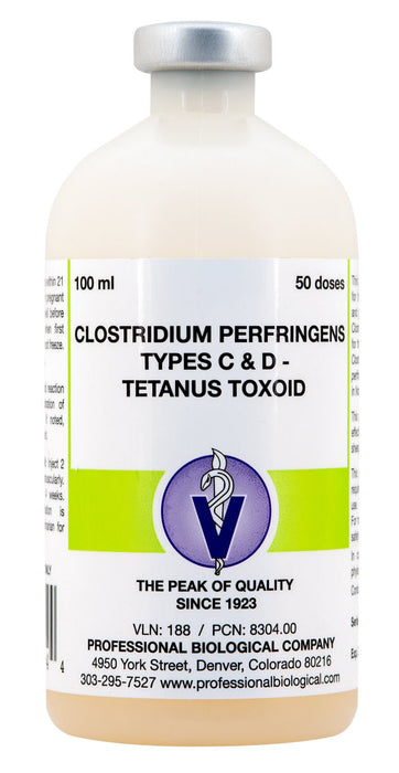 Essential 3 + T Vaccine for Cattle, Sheep, & Goat - C8TD - 50 Dose Vial - 3