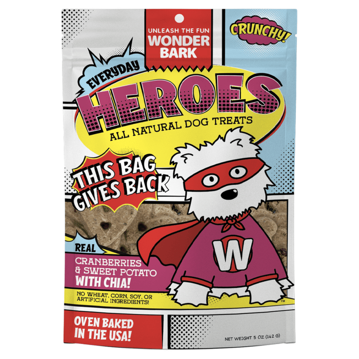 Everyday Heroes All Natural Crunchy Dog Treats – Healthy Grain - Free Small Batch Treats with Superfoods, Made in USA - WB2D - 5 oz - Heroes Cranberry + Sweet Potato - 2