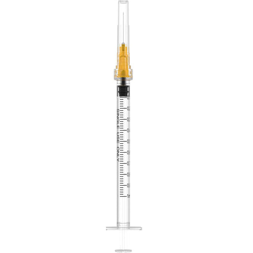 EZ Dose 1 mL Luer Lock Syringe with 25G x 5/8" Needle, 100 Count Box - AIRJ - Natural/Clear - 1 mL x 25g x 5/8" - 100 ct Box - 1