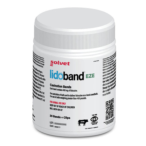 EZE Bloodless Cattle Band Castrator with Lidobands EZE + Clips, 20 ct - 7V1E - Refill Lidoband EZE + CLIPS (ONLY) 20 ct - 2