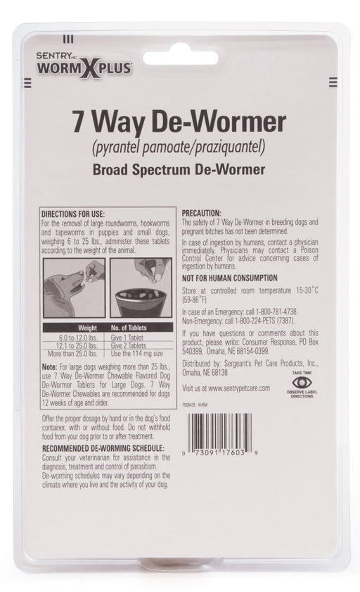 Sentry HC WormX Plus 7-Way Dog Dewormer - 2 count WormX Plus for Small Dog  