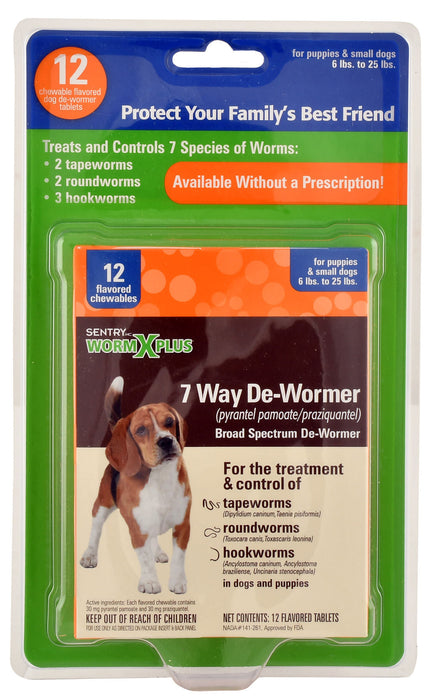 Sentry HC WormX Plus 7-Way Dog Dewormer - 12 count WormX Plus for Small Dog  