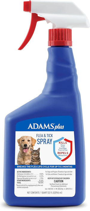 Adams Plus Flea & Tick Spray - Adams Plus Flea & Tick Spray, 32 oz  