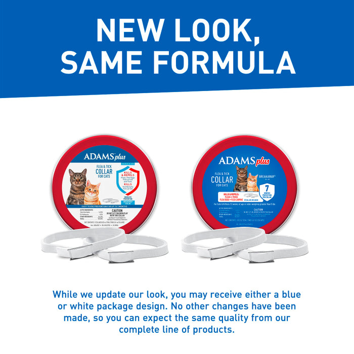 ADAMS Plus Flea & Tick Breakaway Collar for Cats, 2 Pack - 14 Months Protection