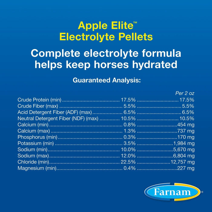 Farnam Apple Elite Electrolyte Pellets for Horses, 7.5 lbs, 40 Day Supply - FA9A - 7.5 lbs - 40 Day Supply - 8