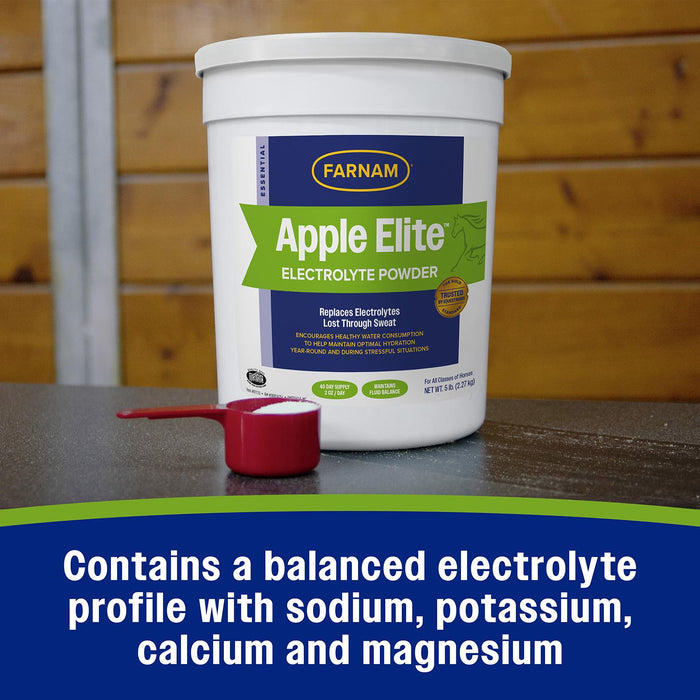 Farnam Apple Elite Electrolyte Powder, 40 Day Supply, 5 lbs - FA5D - Apple - 7