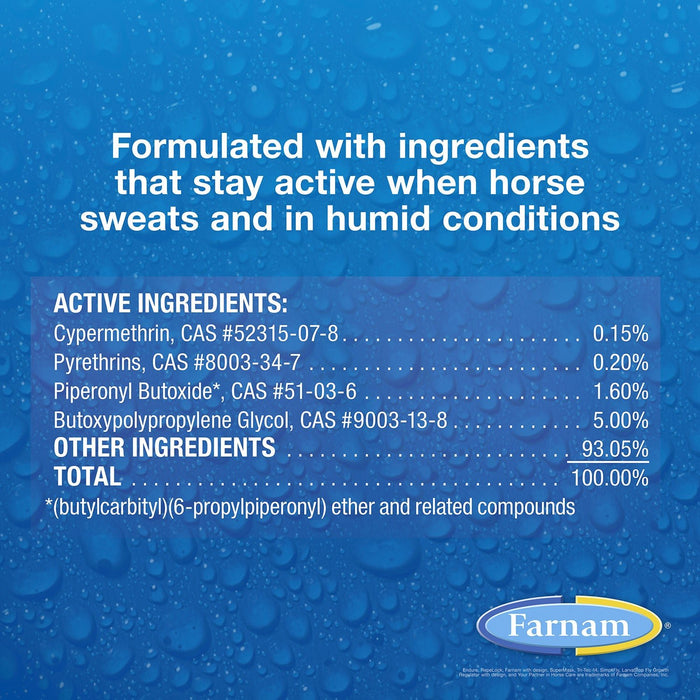 Farnam Endure Sweat - Resistant Fly Control Spray for Horses - FAEA - 32 oz - 16