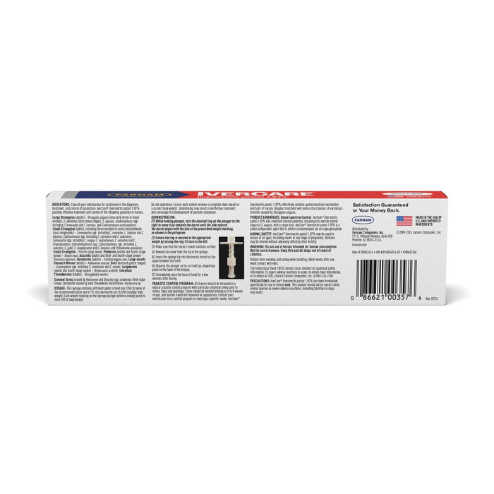 Farnam IverCare (Ivermectin Paste), 1.87%, 0.21 oz - FAAB1 - 0.21oz - Single - 2