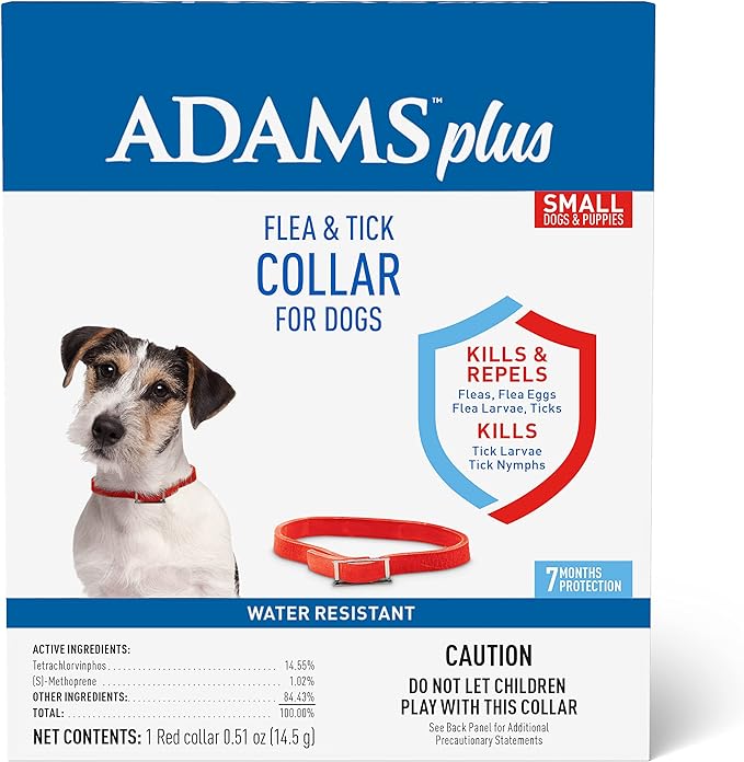 Adams Plus Dog Flea & Tick Collar - Adams Plus Flea and Tick Collar for Dogs - Small  