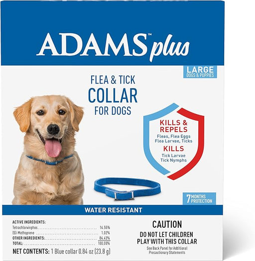 Adams Plus Dog Flea & Tick Collar - Adams Plus Flea and Tick Collar for Dogs - Large  