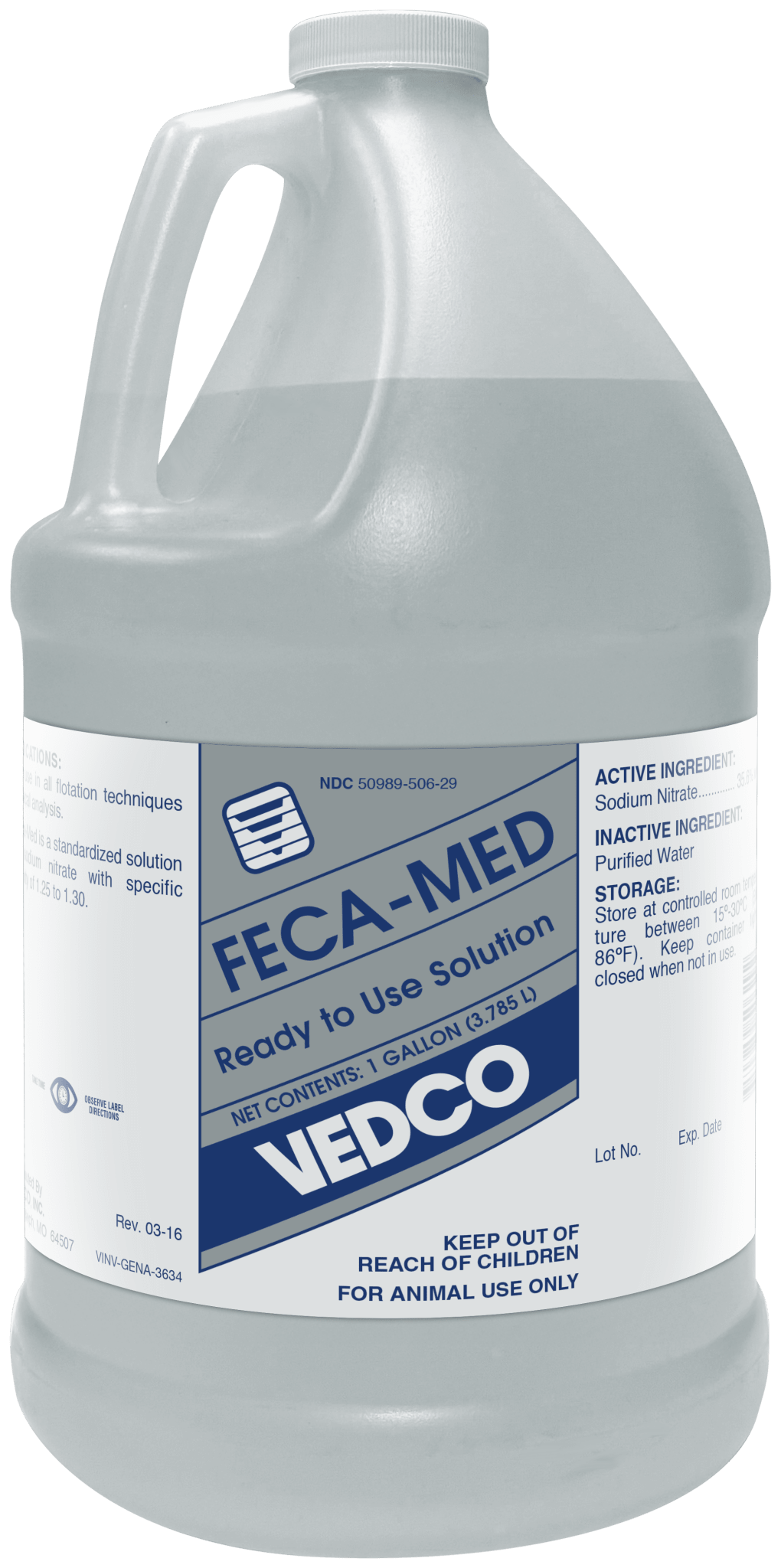 Feca - Med, 1 Gallon – Veterinary Fecal Analysis Solution for Dogs, Cats, and Horses - WVDU - 1 Gallon - 1
