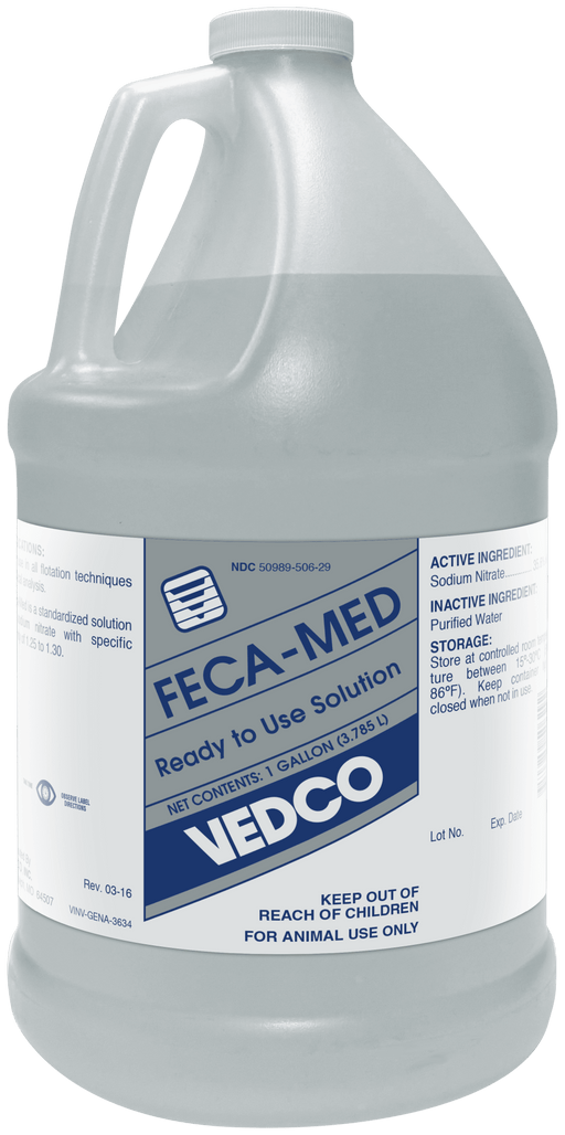 Feca - Med, 1 Gallon – Veterinary Fecal Analysis Solution for Dogs, Cats, and Horses - WVDU - 1 Gallon - 1