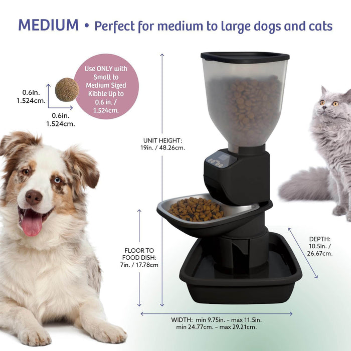 Feeding Friend Automatic Pet Feeder – Timed Portion Control Food & Water Dispenser for Cats and Dogs - RL33 - Taupe - Small - 1 - 17