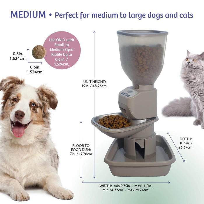Feeding Friend Automatic Pet Feeder – Timed Portion Control Food & Water Dispenser for Cats and Dogs - RL33 - Taupe - Small - 1 - 19