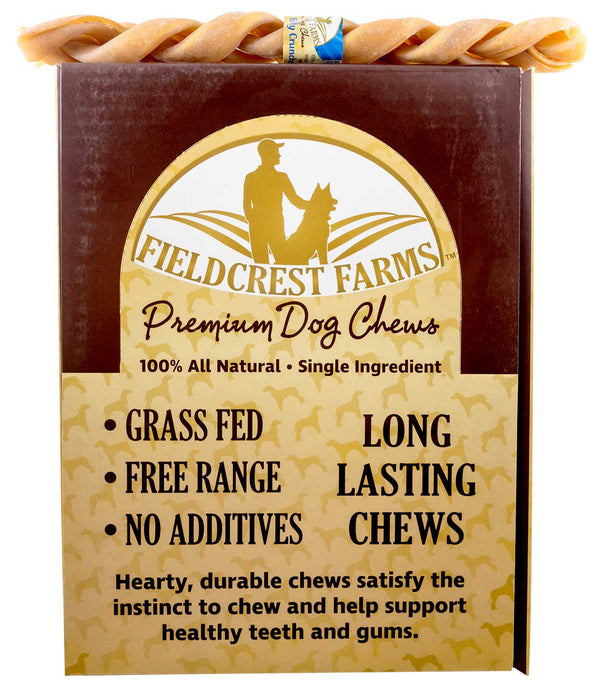 Fieldcrest Farms Braided Bully Crunchers Dog Treats, All - Natural Long - Lasting Chew, Grass - Fed Beef, Single Ingredient, Odor - Free - RR3GV - 12" - 15 ct - 3