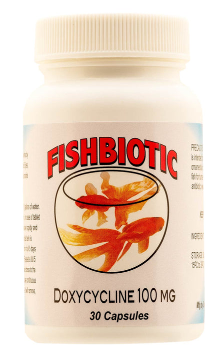 Fishbiotic Fish Aid Doxycycline Antibiotic 30 Count 100 mg Jeffers