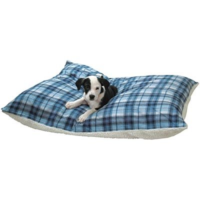 Flannel Sherpa Pet Bed, Blue Plaid - Jeffers - Dog Supplies > Dog Beds