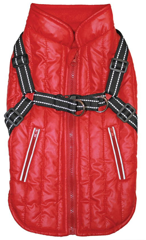 Fleece - Lined Puffy Parka Dog Jacket w/ Built - In Harness - Jeffers - Dog Supplies > Dog Apparel