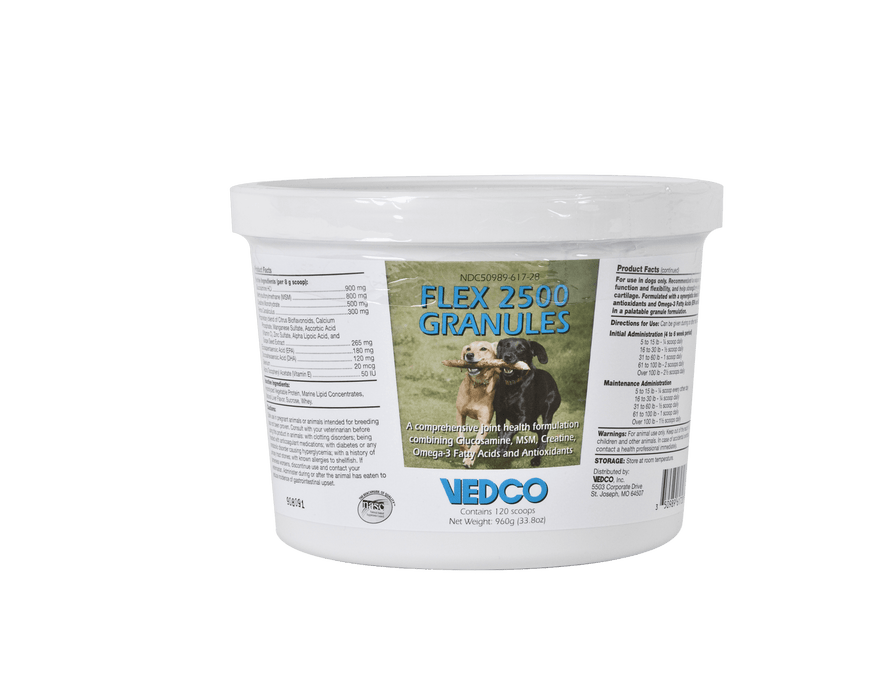 Flex 2500 Dog Joint Supplement, 960g – Beef Flavored Granules with Glucosamine, MSM & Chondroitin - WVDT - 960g - 1