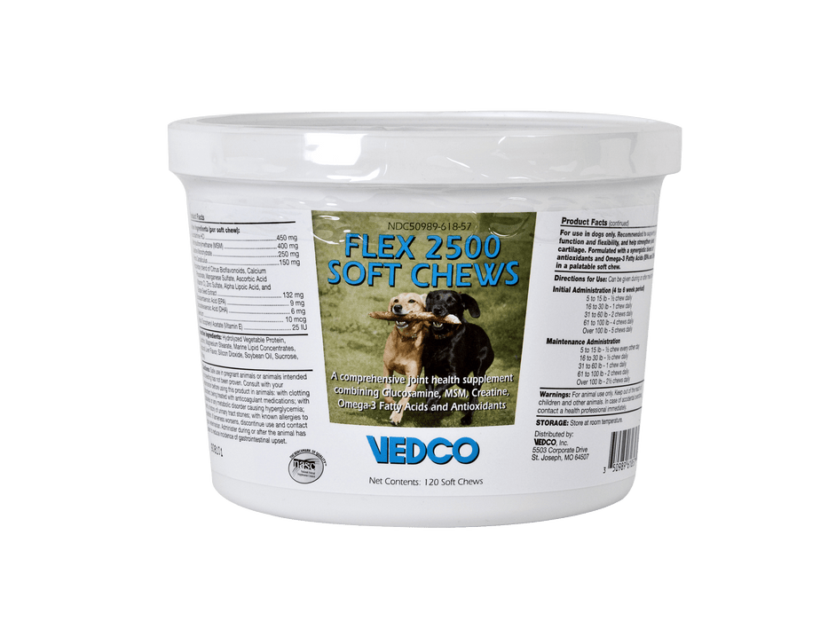 Flex 2500 Soft Chew Supplement – Joint, Cartilage & Mobility Support for Dogs - WVDS - 120 ct - 1