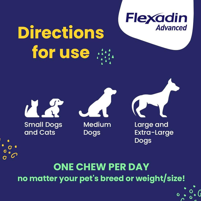 Flexadin Advanced Chews with UC - II Joint Supplement for Dogs & Cats - T6R6 - Chicken - 30 ct - 7