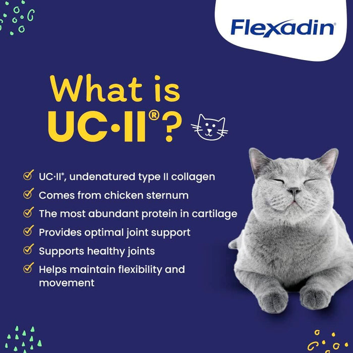 Flexadin Cat Chews with UC - 11 for Joint Support, 30 ct - T6R8 - 1.59 oz - Chicken - 30 - 5