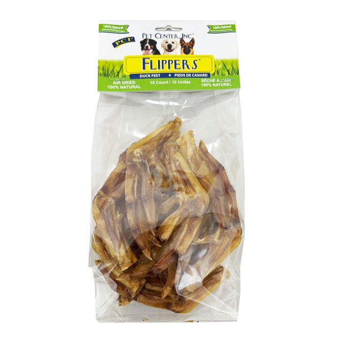 Flippers Air - Dried Duck Feet, All - Natural Dog Treats - PCI46 - Natural - Duck - 10 - 1
