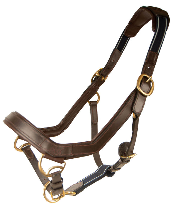 Rambo Micklem Leather Horse Halter - Brown Cob 