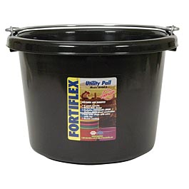 Fortiflex® 8 Quart Utility Pail – Heavy - Duty Multi - Purpose Bucket, UV - Protected - FXQ4 - Black - 8 Quarts - 11